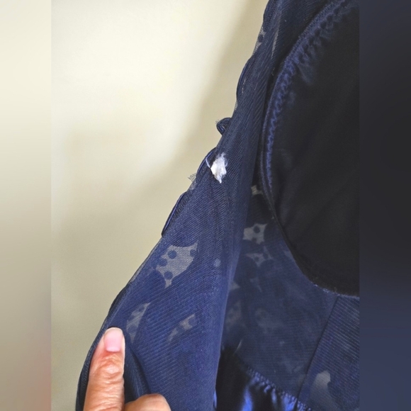 Ellie Wilde By Mon Cherie, Navy Lace And Tulle Ball Gown, Size 12 - Picture 10 of 10